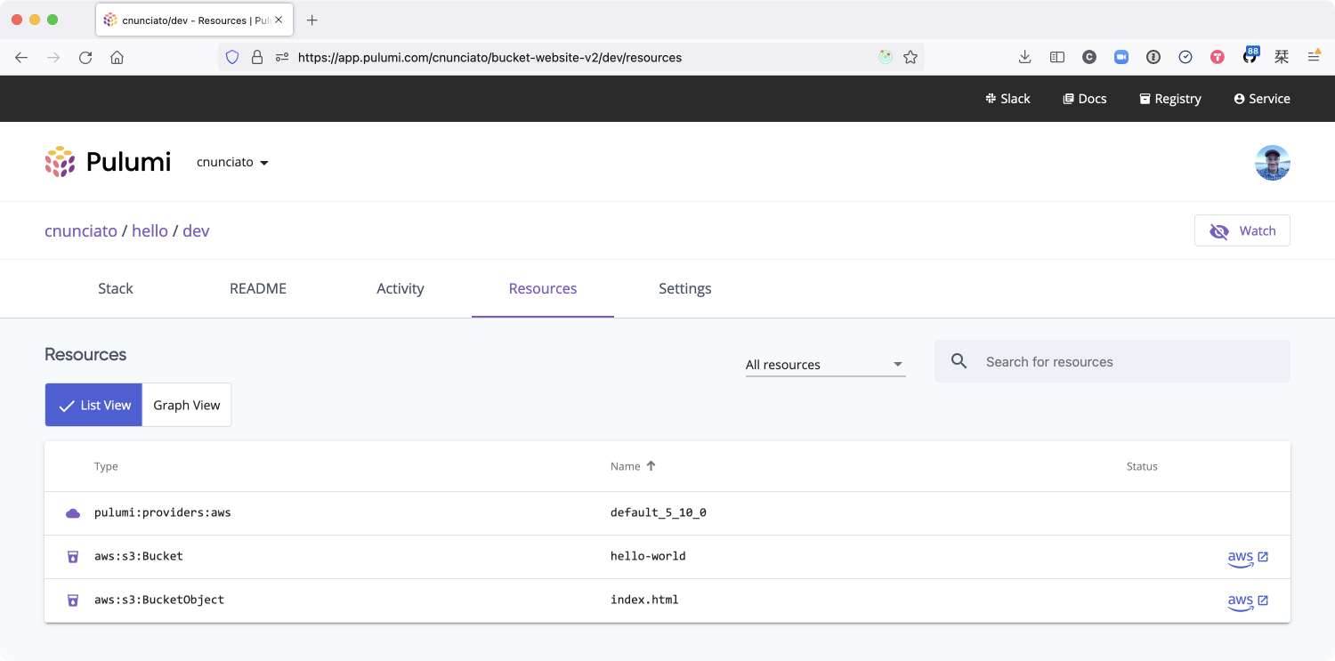 Figure 1.5: The Pulumi Cloud, which helps you manage your Pulumi projects, stacks, teams, and more.